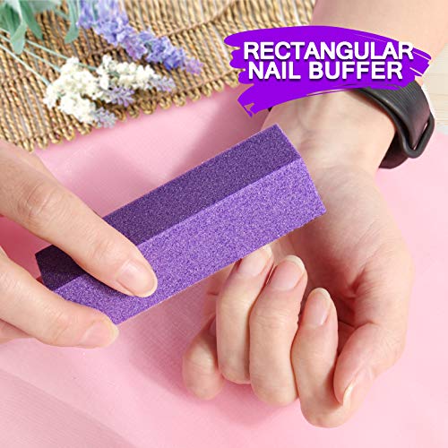 Manicure Nail File Kit-3Pcs Double Sided Nail File, Rectangular Nail Buffer, 4 Step Buffing Block, 3Pcs Cuticle Clipper & Pusher, and Nail Brush, HNYYZL