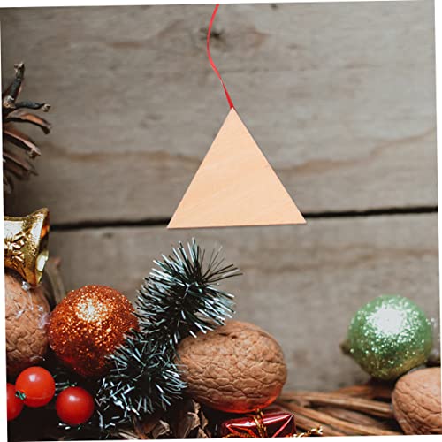 VILLFUL 60pcs Triangular Wood Chips Wooden Shapes for Crafts Unfinished Wooden Triangular Slices Triangles Wood Shapes Wooden Gift Tag Unfinished VILLFUL