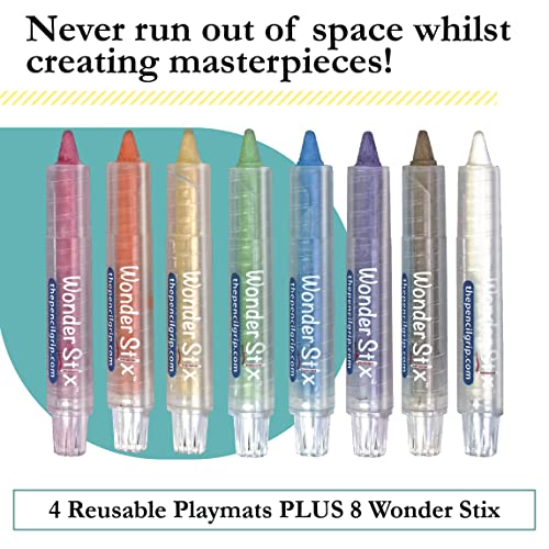 The Pencil Grip Create Everyday Black Board Playmat Kit with 8 Wonder Stix (TPG648) The Pencil Grip