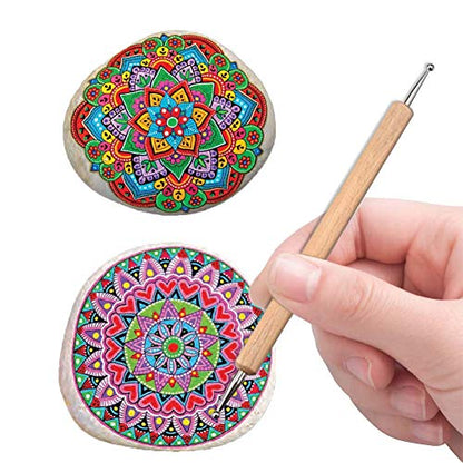 ABenkle 10Pcs Dotting Tools Ball Styluses for Rock Painting, Pottery Clay Modeling Embossing Art Mandala - WoodArtSupply