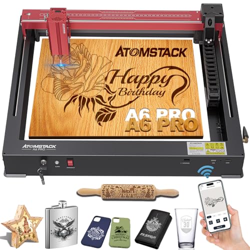 ATOMSTACK A6 Pro Laser Engraver for Beginners, Unibody Frame No Assembly Required, 6W Output Power Laser Engraving and Cutting Machine, Higher - WoodArtSupply