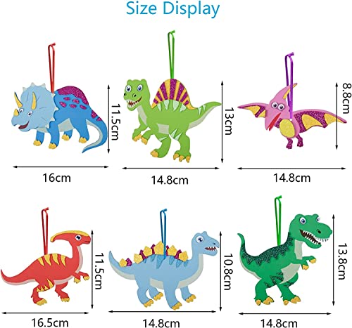 Fennoral 12 Pack Dinosaur Craft Kit for Kids Creative Make Your Own Dinosaur Foam Stickers DIY Arts and Crafts for Kids Boys Girls Party Favor - WoodArtSupply