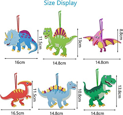 Fennoral 12 Pack Dinosaur Craft Kit for Kids Creative Make Your Own Dinosaur Foam Stickers DIY Arts and Crafts for Kids Boys Girls Party Favor - WoodArtSupply