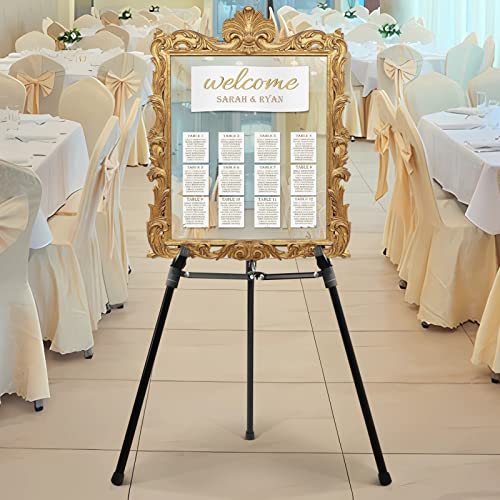 PUJIANG 63" Aluminum Easel Stand for Sign, Large Collapsible Easels for Display Posters/Whiteboard, Adjustable Height Artist Easel for Painting- PUJIANG