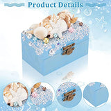 WEBEEDY 2 Sets Mermaid Jewelry Box Unfinished Wood Treasure Chest Mine Jewelry Box DIY Craft Kits with Hinged Lid and Front Clasp Nautical Trinket WEBEEDY