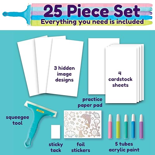 Creativity for Kids Squeegeez Magic Reveal Craft Kit: Mermaid - Dot Painting Art Kits for Kids, Cool Mermaid Gifts for Girls and Boys Ages 7-12+ - WoodArtSupply