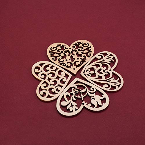 LiQunSweet 100-Pieces 2 Inches Undyed Wood Pendants Valentines Heart Cutouts Wooden Unfinished Slices Charms for Earring Jewelry Making DIY Findings LiQunSweet
