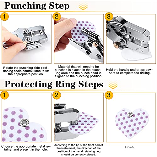 3/16 Inch Grommet Tool Kit Grommet Eyelet Plier Set Eyelet Hole Punch Pliers Grommet Hand Press Pliers with 200 Pieces of Grommets Eyelets for Shoes - WoodArtSupply