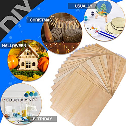 30 Pack Basswood Sheets 12"x12"x1/8", 3mm Basswood for Laser Cutting, Thin Plywood Board Unfinished Wood for Crafts, DIY Architectural Models Making,