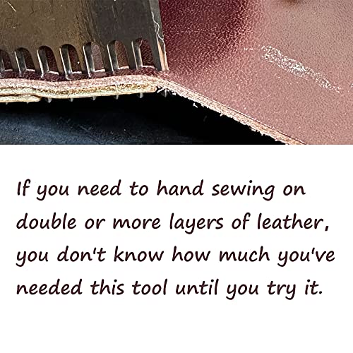 Hisew- Leather Stitching Punch Aid Pulling Plate and Scissor Kit, Diamond Lacing Chisel or Pricking Iron Aid Mate, Leather Craft Work Tools - WoodArtSupply