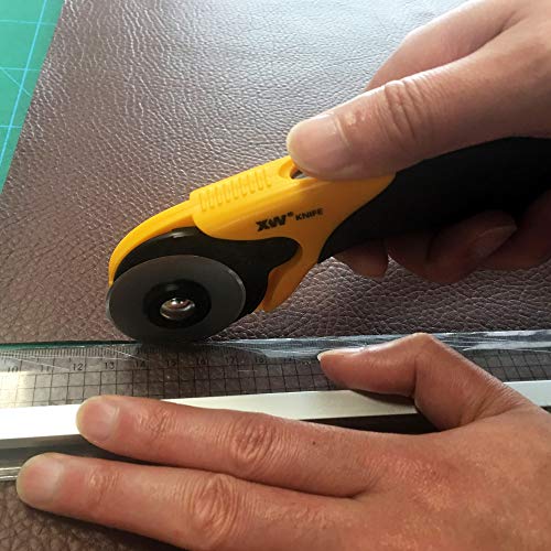 XW Hobby Knife Set- 45mm SKS-7 Rotary Cutter and Precision Knife for Art, Quilting and Crafting,12 Bonus Blades XW