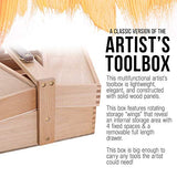 US Art Supply Large Multi-Function Wooden Artist Tool & Brush Storage Box US Art Supply
