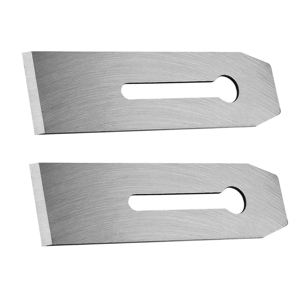 TorSor 2 Pack Bench Hand Plane 2-Inch Blade Replacement Woodwork Planer Cutter 51MM Wide Iron Blades Steel Carpentry Edge Trimming Saw for No.4 No.5 TorSor