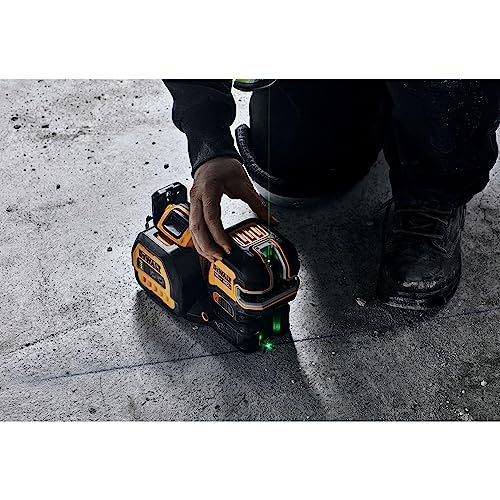 DEWALT 20V/12V MAX Laser Level, Cross Line Laser and 5 Spot Laser, Green, Bare Tool Only (DCLE34520GB),Yellow DEWALT