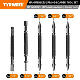 TYRWEEY 5-Piece Nail Setter Dual Head Nail Set & Dual Head Center Punch & Hinge Pin Remover Punch Set, Spring Loaded Center Hole Punch, Nail Setter TYRWEEY