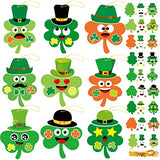 chiazllta 36 Packs St. Patrick's Day Craft Kits DIY Shamrock Art Craft for Preschool Kids, St. Patrick’s Day Make Your Own Shamrock Paper Craft Set chiazllta