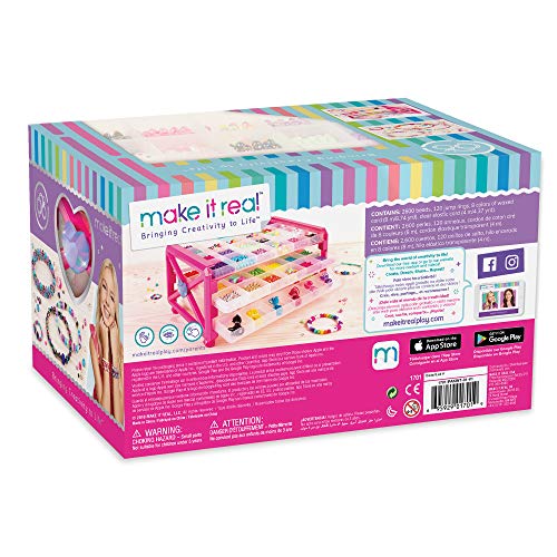 Make It Real – Ultimate Bead Studio. DIY Tween Girls Beaded Jewelry Making Kit. Arts and Crafts Kit Guides Kids to Design and Create Beautiful