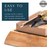 Sharp Pebble Sharpening Stones for Wood Carving Tools-Two Whetstones Grit 400 & 1000 Gouge Sharpener- Waterstone Sharpening System for Wood Carving Sharp Pebble
