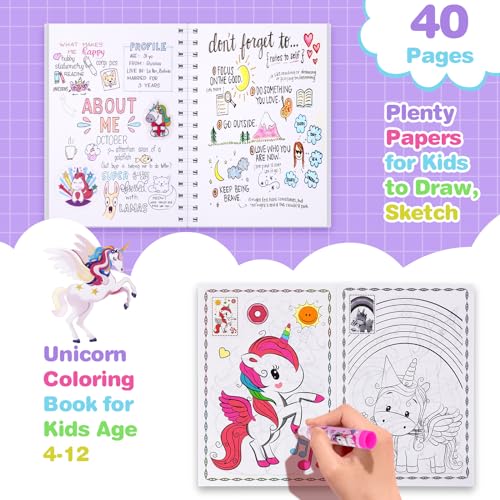 homicozy Art Supplies for Kids,66PCS Drawing Kits with Unicorn Storage Case for Girls Age 4-12,Coloring Art Case,Crayon,Colored Pencils,Coloring Book