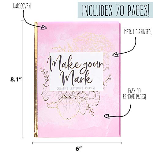 STMT DIY Make Your Mark Hand Lettering Set, Step-by-Step Beginner Modern Calligraphy Hardcover Workbook, Includes Practice Sheets, Stencils, Flexible STMT