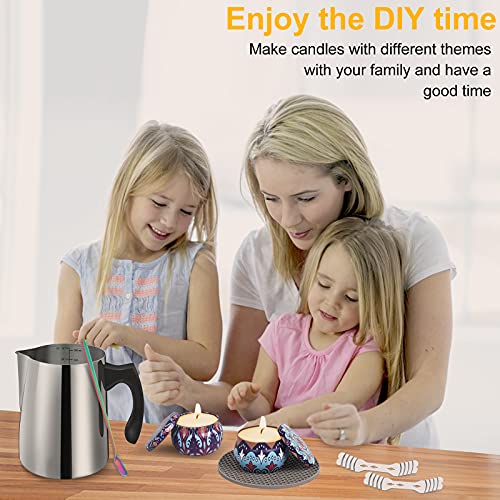 BBAXI Candle Making Pouring Pot, DIY Candle Making Kit Including 32oz/900ml Candle Making Pitcher, 2Pcs Candle Wicks Holder, 1Pc Trivet Mat and 1Pc BBAXI