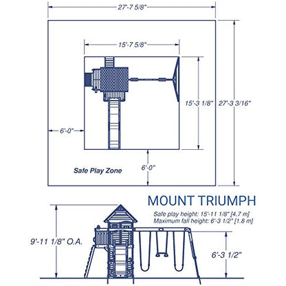 Backyard Discovery Mount Triumph All Cedar Swing Set, Covered Upper Clubhouse, Telescope, Steering Wheel, Lower Playhouse, Sink, Stove, Plastic Food,