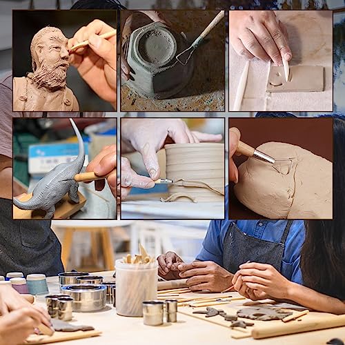 Clay Tools Kit, Pottery Tools, Polymer Clay Tools, Clay Sculpting Tools with Dotting Tools, Modeling Clay for Modeling, Smoothing, Cleaning, Carving, Zlulary