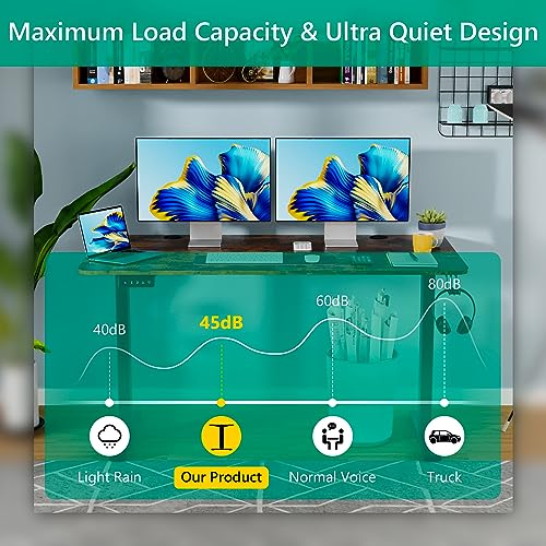 PayLessHere 48 Adjustable Height Standing Desk Computer Desk with Large Space and Headphone Holder Office Desk with Electric Lifting and 2 Memory - WoodArtSupply