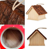kathson Bird House for Outside Clearance Parakeet Nesting Box Wooden Houses Hanging Wood Breeding Outdoor Parrot Birdhouse Natural Aviary Cage kathson