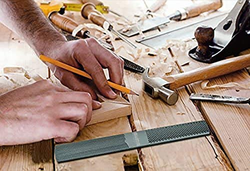 Wood Rasp 2 Packs with Premium Grade High Carbon Hand File and Round Rasp, Half Round Flat & Needle Files. Best Wood Rasp Set for Sharping Wood and Roontin