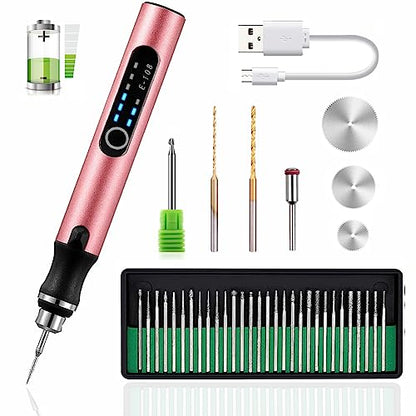 USB Rechargable Engraving Pen with 35bits,Mini Electric Engraver Etching Machines Cordless Rotary Tools Engraved Jewelry Glass Stone Metal Plastic