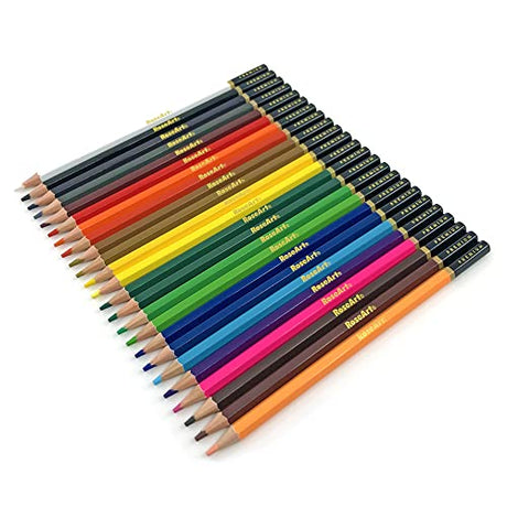 RoseArt Premium 24ct Soft Core Watercolor Pencils – Art Supplies for Drawing, Sketching, Adult Coloring in Design Storage Tin, multi (84402) RoseArt