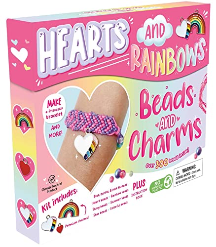 Hearts and Rainbows, Beads and Charms: Craft Kit for Kids WoodArtSupply