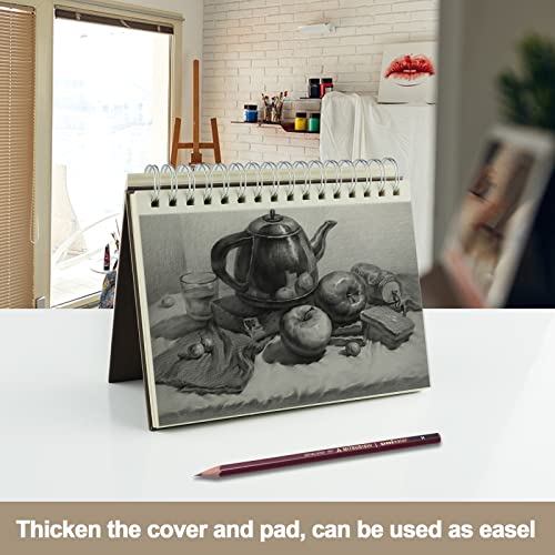 Sketch Book 9x12 - Sketchbook for Drawing - 100 Sheets (68 lb/100gsm),Drawing Pad with Sided Spiral Bound, Sketch Pads for Drawing for Adults for Fuxi