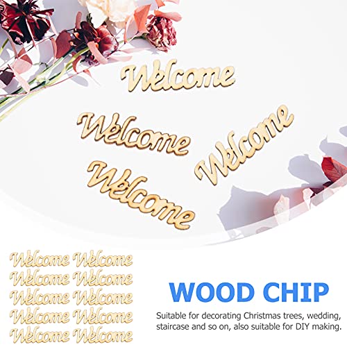 BESPORTBLE Front Door Garland 30pcs Welcome Wood Letters Unfinished Wood Sign Large Letter Cutouts Wooden Decoration for Home Porch Sign Wedding BESPORTBLE