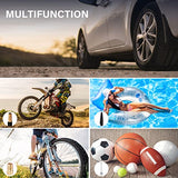 GSPSCN Red Tire Inflator Heavy Duty Double Cylinders, Portable Metal DC 12V Air Compressor, 150PSI Tire Pump with Adapter for Car, Truck, SUV Tires, GSPSCN