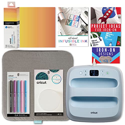 Cricut EasyPress 3 9x9 with Infusible Ink Sheets & Pens, Coasters and 20x16 Heat Mat Bundle - Beginner DIY Project Kit for Home Decor Projects and