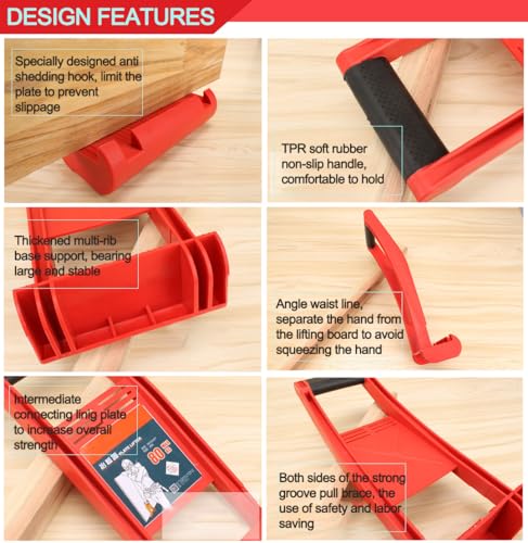 LABOFiC Drywall Carrier Handle 2 Pack, Panel Carrier, Plywood Lifting Tool, Drywall Carrying Tool, Lift and Carry Panel Mover, Great for Plywood, LABOFiC