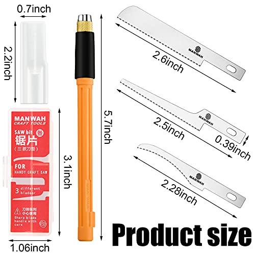 2 Sets Mini Hobby Saw Blades Tools Include 1 Set Mini Hand Hobby Saw Model Tools and 1 Set Precision Cutter Craft Kit Modelling Knife DIY Razor Saw Honoson