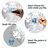 GORGECRAFT 6.3 Inch Skull Metal Stencil Stainless Steel Painting Template Journal Tool for Painting Wood Burning Pyrography and Engraving Home DIY GORGECRAFT