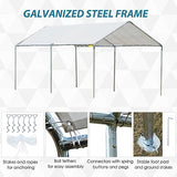 Outsunny 10'x20' Carport Heavy Duty Galvanized Car Canopy with Included Anchor Kit, 3 Reinforced Steel Cables, White Outsunny