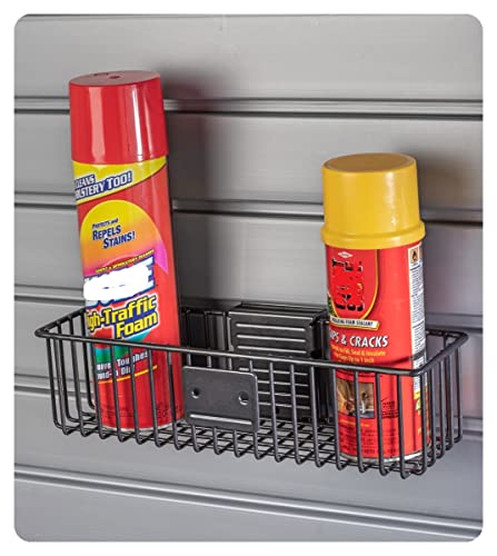 HandiWall Small Basket - 3 Inch x 12 Inch (Pack of Two) for Storage on Garage Slatwall Panels HandiSolutions