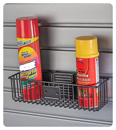 HandiWall Small Basket - 3 Inch x 12 Inch (Pack of Two) for Storage on Garage Slatwall Panels