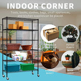 HCY Garage Shelving, 82x48x18 Metal Shelves 6 Tier Wire Shelving Unit Adjustable Heavy Duty Sturdy Steel Shelving with Casters for Pantry Garage HCY