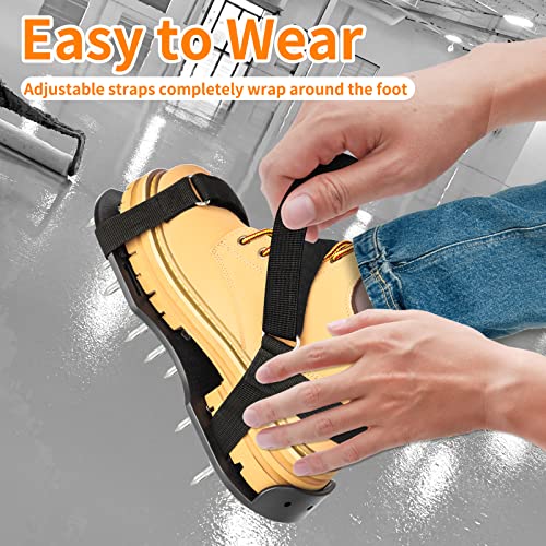 Tafatee Epoxy Floor Spiked Shoes Fully Assembled Gunite Spiked Shoes with 3/4" Short Spikes for Garage Floor Epoxy, Overlays, Cover Installation,1 Tafatee