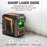 Laser Level GOCHIFIX Self Leveling Cross Line Laser 100ft Green Cross Laser Level with Manual Mode IP54 Waterproof for Picture Hanging and GOCHIFIX