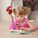 36 Sets Valentine Decorations DIY Bookmarks Valentine Craft Kit Blank Foam Bookmarks with Assorted Smile Face Hearts Owl Alphabets Stickers for Kids Winlyn