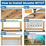 Muzata 50 Pack 36"x3/4" Aluminum Deck Balusters Square Black Deck Railing Stair Porch Staircase Spindles for Wood and Composite Deck, WT13 Muzata