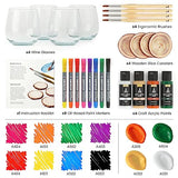 ARTEZA Wine Glass Coaster Painting Experience Box, DIY Craft Kit for Group Activities, Parties, Home Decor Projects, Art Set, Craft Supplies for ARTEZA