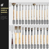Acrylic Paint Brush Set, Golden Maple 25 PCS Paint Brushes for Acrylic Painting Oil Watercolor & Canvas,Enhanced Synthetic Brush Set with Cloth Roll golden maple